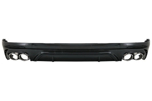Heckschürzenspoiler Volant Diffusor Doppelauslass Passend Für Audi Q5 SUV Fy S-Line (2018-2020) Mit Silbernen Endrohren KITT