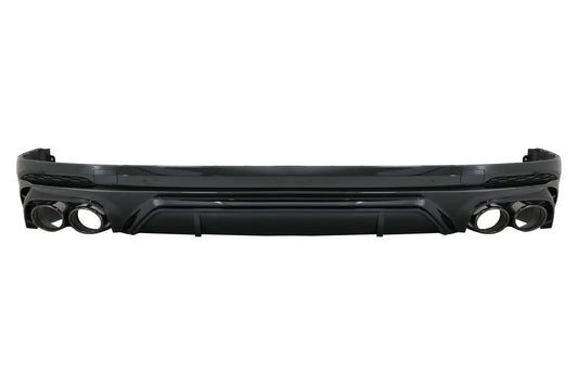 Heckschürzenspoiler Volant Diffusor Doppelauslass Passend Für Audi Q5 SUV Fy S-Line (2018-2020) Schwarze Spitzen KITT