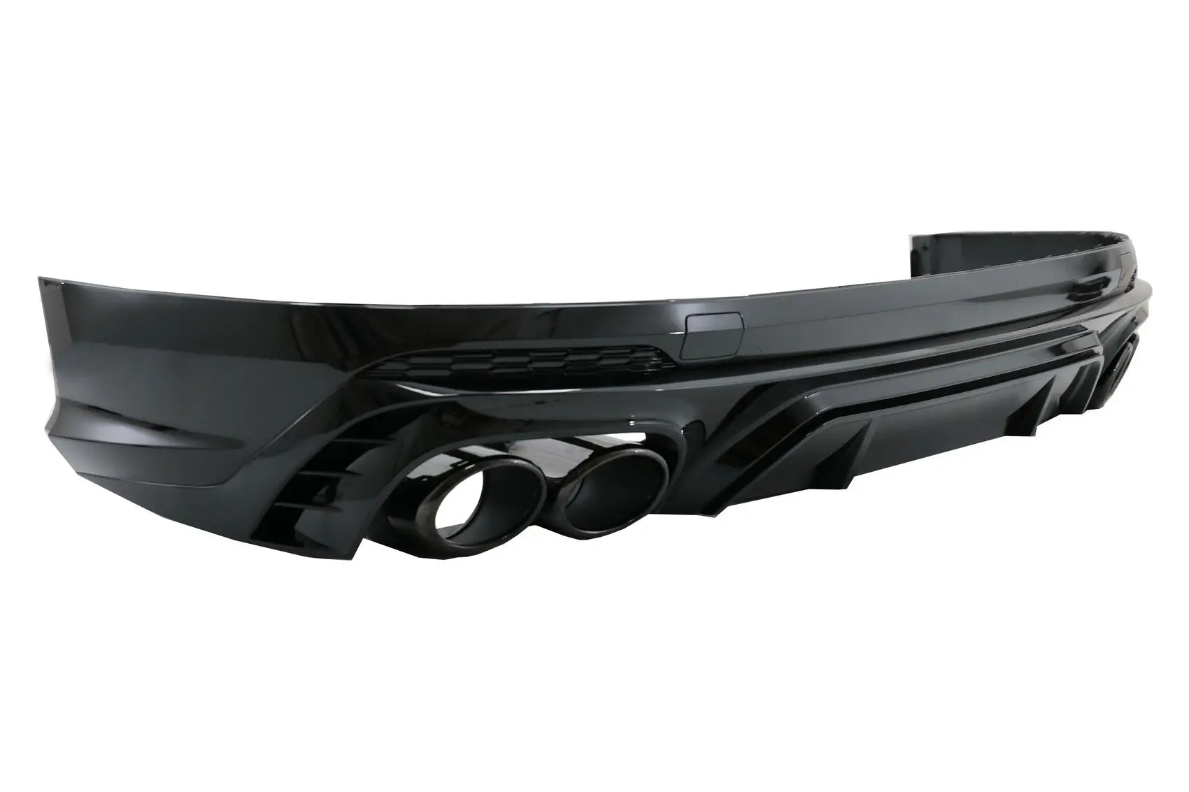 Heckschürzenspoiler Volant Diffusor Doppelauslass Passend Für Audi Q5 SUV Fy S-Line (2018-2020) Schwarze Spitzen KITT