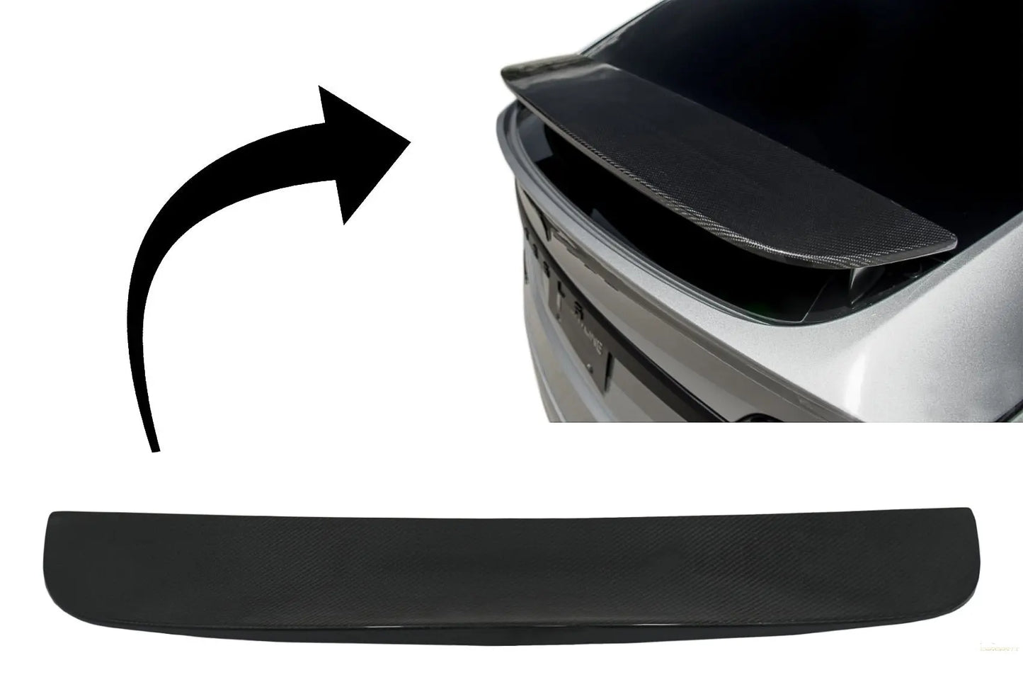 Heckspoileraufsatz Flügel Passend Für Tesla Model X (2015) Echtcarbon KITT