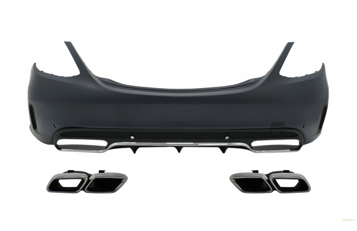 Heckstoßstange Mit Auspuffblenden Chrom Passend Für Mercedes C-Klasse W205 Limousine (2014-2020) C63 Design KITT