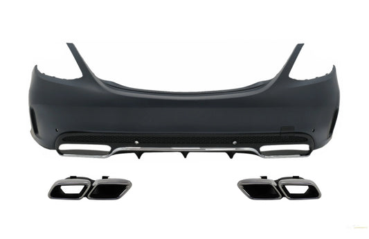 Heckstoßstange Mit Auspuffblenden Chrom Passend Für Mercedes C-Klasse W205 Limousine (2014-2020) C63 Design KITT