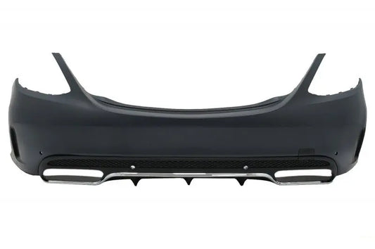 Heckstoßstange Mit Auspuffblenden Schwarz Passend Für Mercedes C-Klasse W205 Limousine (2014-2020) C63 Design KITT