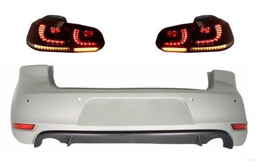 Heckstoßstange Passend Für VW Golf 6 VI (2008-2012) Mit Rückleuchten Voll-LED-Dynamisches Sequentielles Abbiegelicht Im GTI-Design KITT