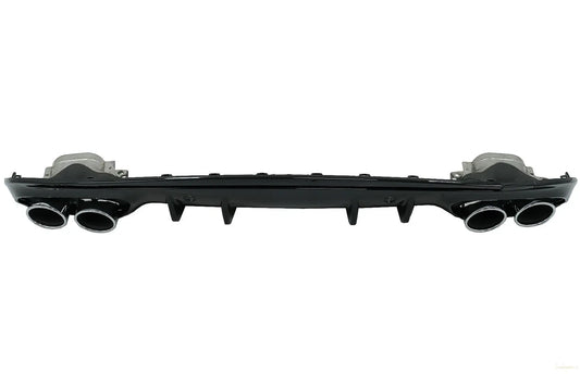Heckstoßstangen-Diffusor Mit Auspuffendrohren Passend Für Mercedes C-Klasse W205 S205 Sport Line (2014-2020) C43 Design KITT