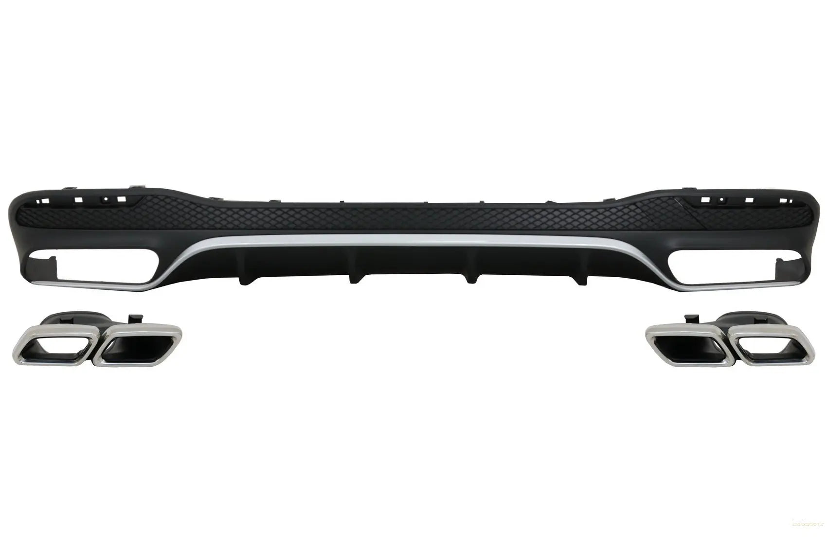 Heckstoßstangen-Luftdiffusor Mit Auspuffendrohren Passend Für Mercedes GLS-Klasse X166 SUV Facelift (09.2015-2019) GLS63-Design KITT