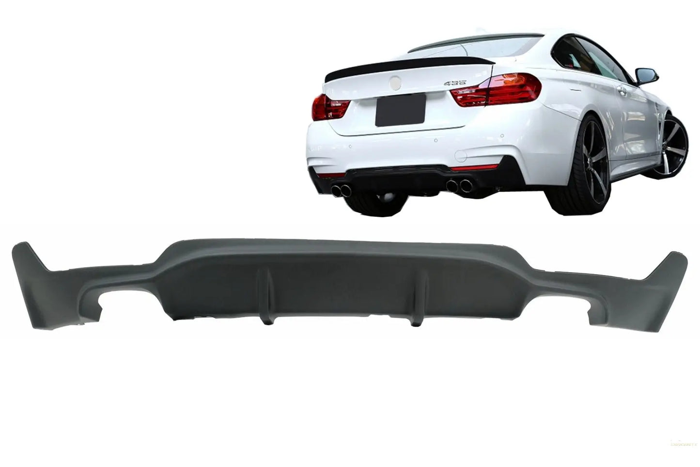 Heckstoßstangendiffusor Passend Für BMW F32 F33 F36 (2013-) Coupe Cabrio 4er Serie M Performance Design Twin Double Outlet KITT