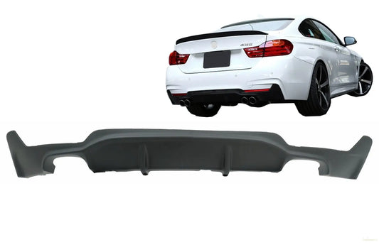Heckstoßstangendiffusor Passend Für BMW F32 F33 F36 (2013-) Coupe Cabrio 4er Serie M Performance Design Twin Double Outlet KITT