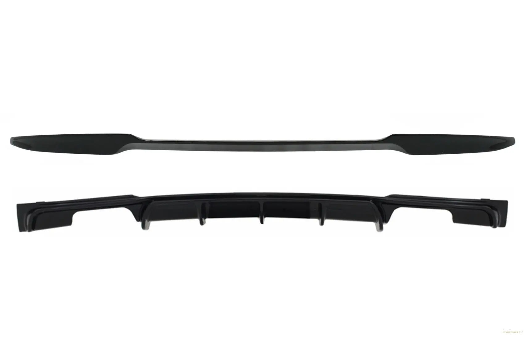 Kofferraumspoiler Mit Heckschürzenspoiler Volant Diffusor Doppelauslass Passend Für BMW 3er F30 (2011-2019) M4 Csl Performance Design Piano Black KITT