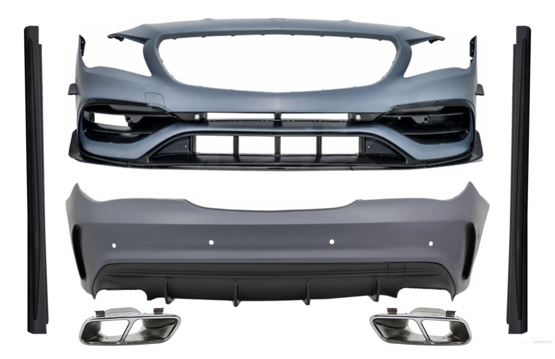Komplettes Bodykit Mit Auspuffblenden Chrom Passend Für Mercedes CLA C117 W117 (2013-2018) Facelift CLA45 Design KITT