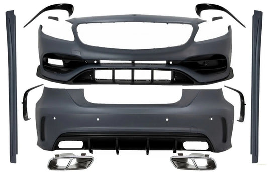 Komplettes Bodykit Mit Endrohren Passend Für Mercedes A-Klasse W176 (2012-2018) Facelift A45 Design KITT