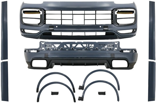 Komplettes Bodykit Passend Für Porsche Cayenne (9y0) (2018) Umbau Auf Turbo- & Aero-Look KITT