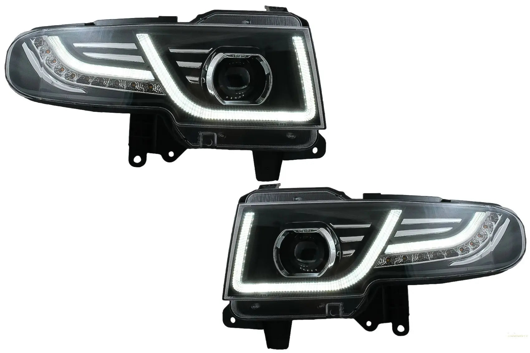 Kühlergrill Mit LED-Scheinwerfer Bi-Xenon-Optik Passend Für Toyota FJ Cruiser Xj10 (2007-2015) Mit Dynamischem Blinker KITT