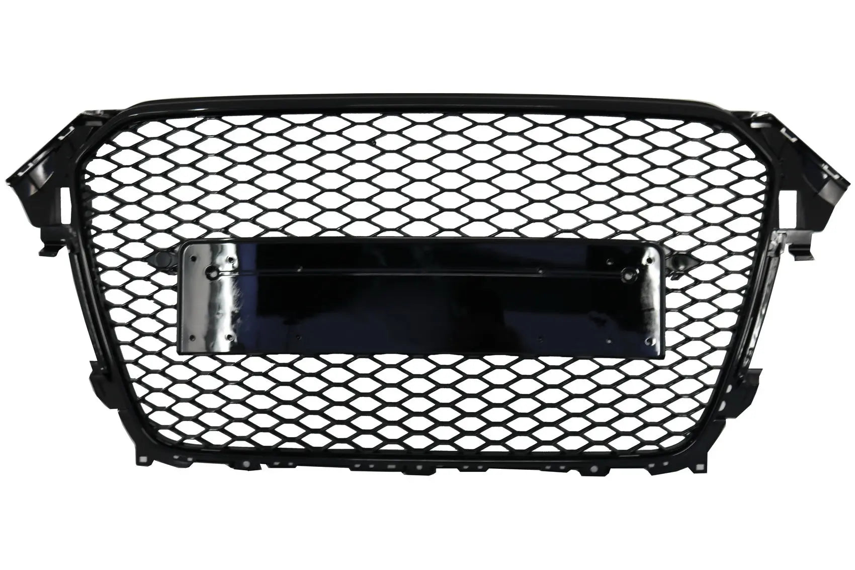 Kühlergrill Ohne Emblem Passend Für Audi A4 B8 Facelift (2012-2015) RS Design Honeycomb Piano Black Mit PDC-Covern KITT Specials