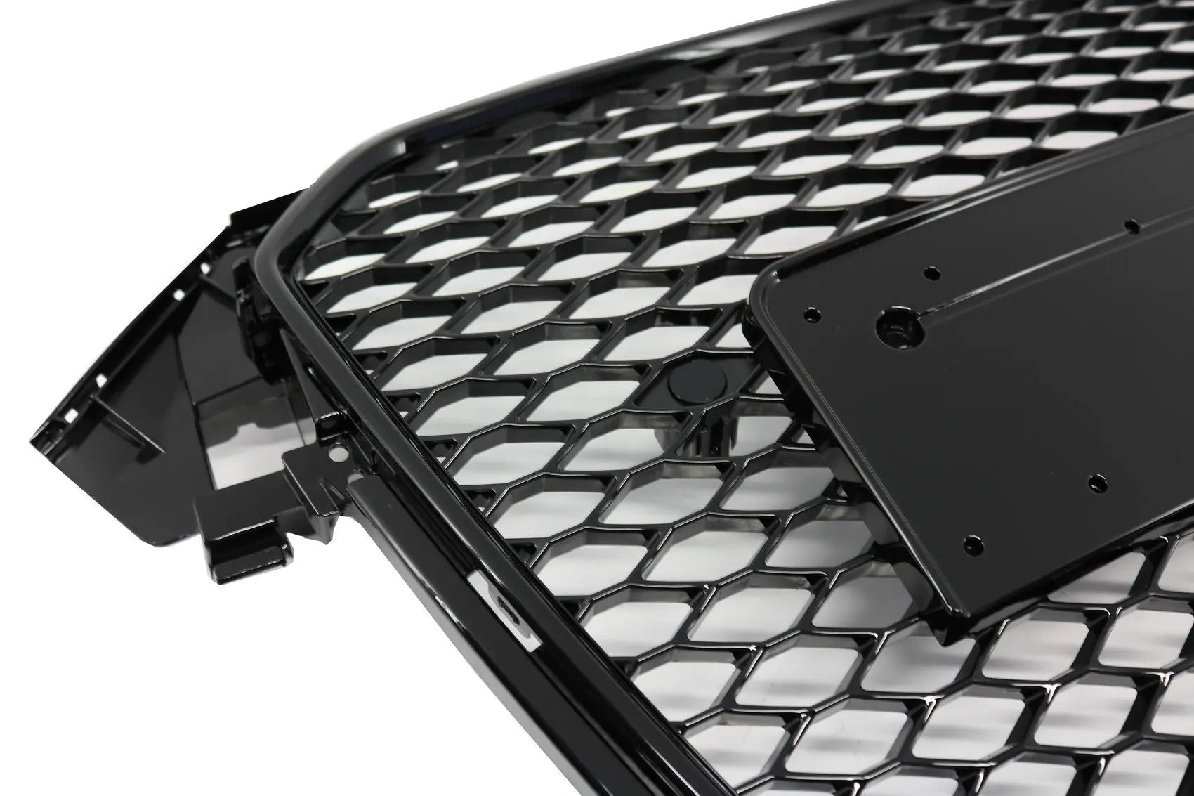 Kühlergrill Ohne Emblem Passend Für Audi A4 B8 Facelift (2012-2015) RS Design Honeycomb Piano Black Mit PDC-Covern KITT Specials