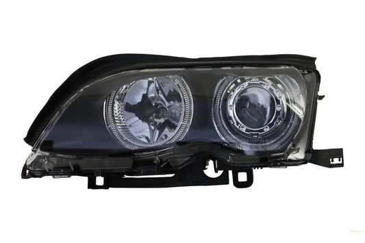 LED Angel Eyes Scheinwerfer Passend Für BMW 3er E46 (09.2001-03.2005) Xenon Design Schwarz KITT Lightning