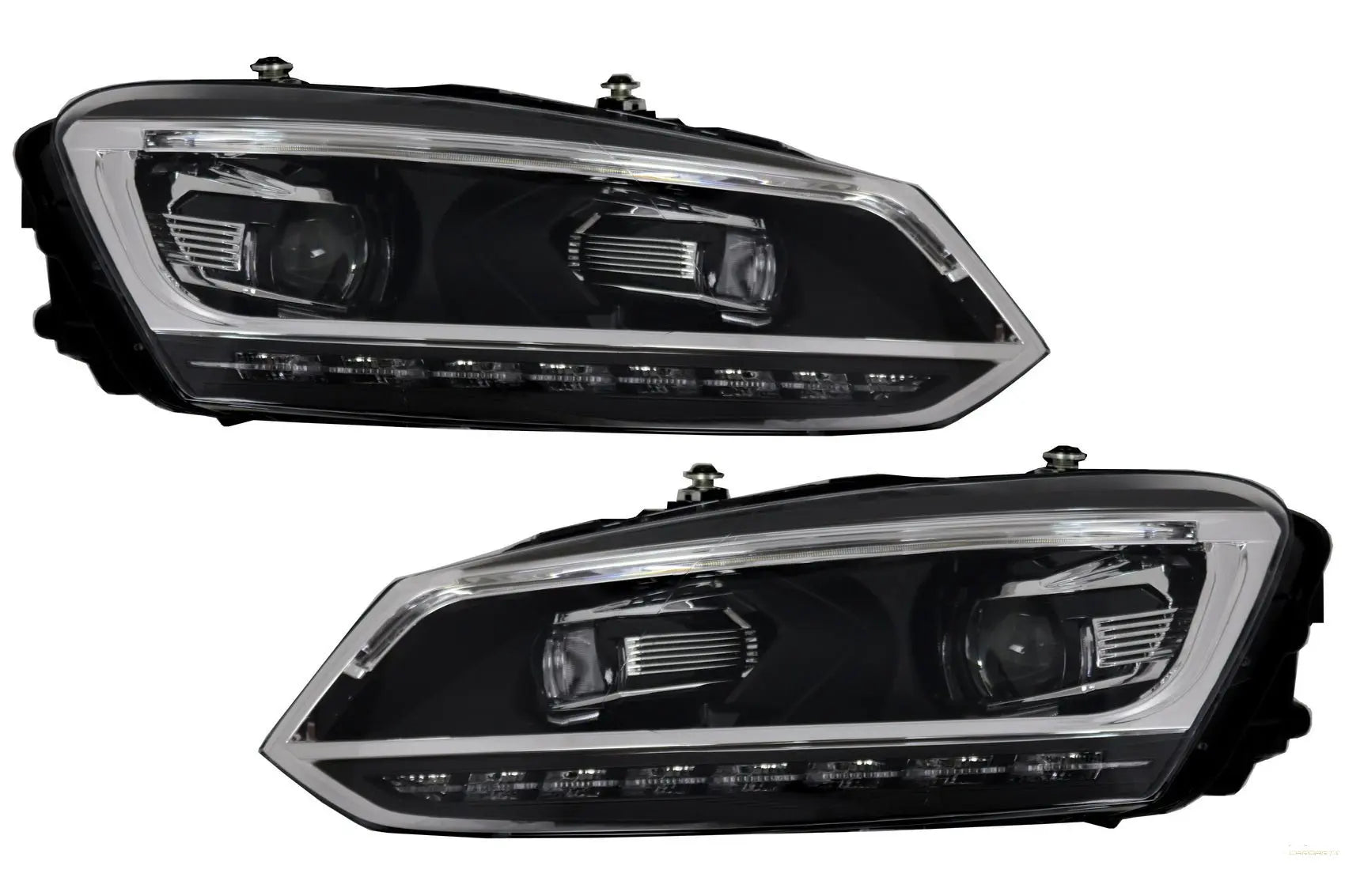 LED Light Bar Scheinwerfer Passend Für VW Polo Mk5 6R 6C (2010-2017) Dynamisches Sequentielles Blinklicht Matrix Look KITT