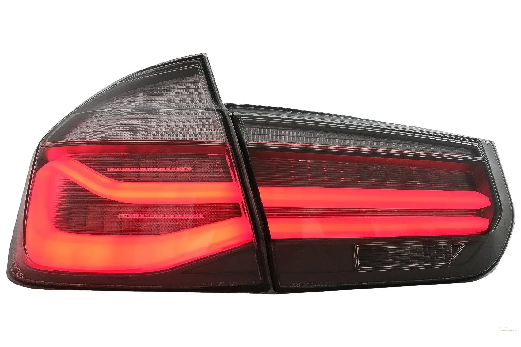 LED Rückleuchten M Look Black Line Passend Für BMW 3er F30 Pre LCI & LCI (2011-2019) Red Smoke Umbau Auf LCI Design Mit Dynamischem Abbiegelicht KITT