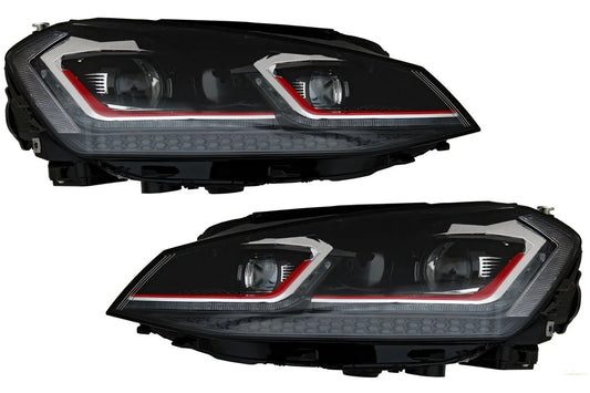 LED-Scheinwerfer Bi-Xenon-Optik Passend Für VW Golf 7 VII (2012-2017) Facelift G7.5 GTI-Design Mit Sequentiellem Dynamischem Blinklicht KITT