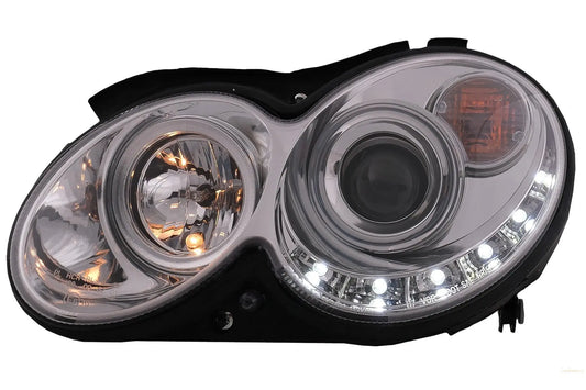 LED-Scheinwerfer Passend Für Mercedes Benz Clk W209 C209 Coupé A209 Cabrio (2003-2010) Chrom KITT Specials