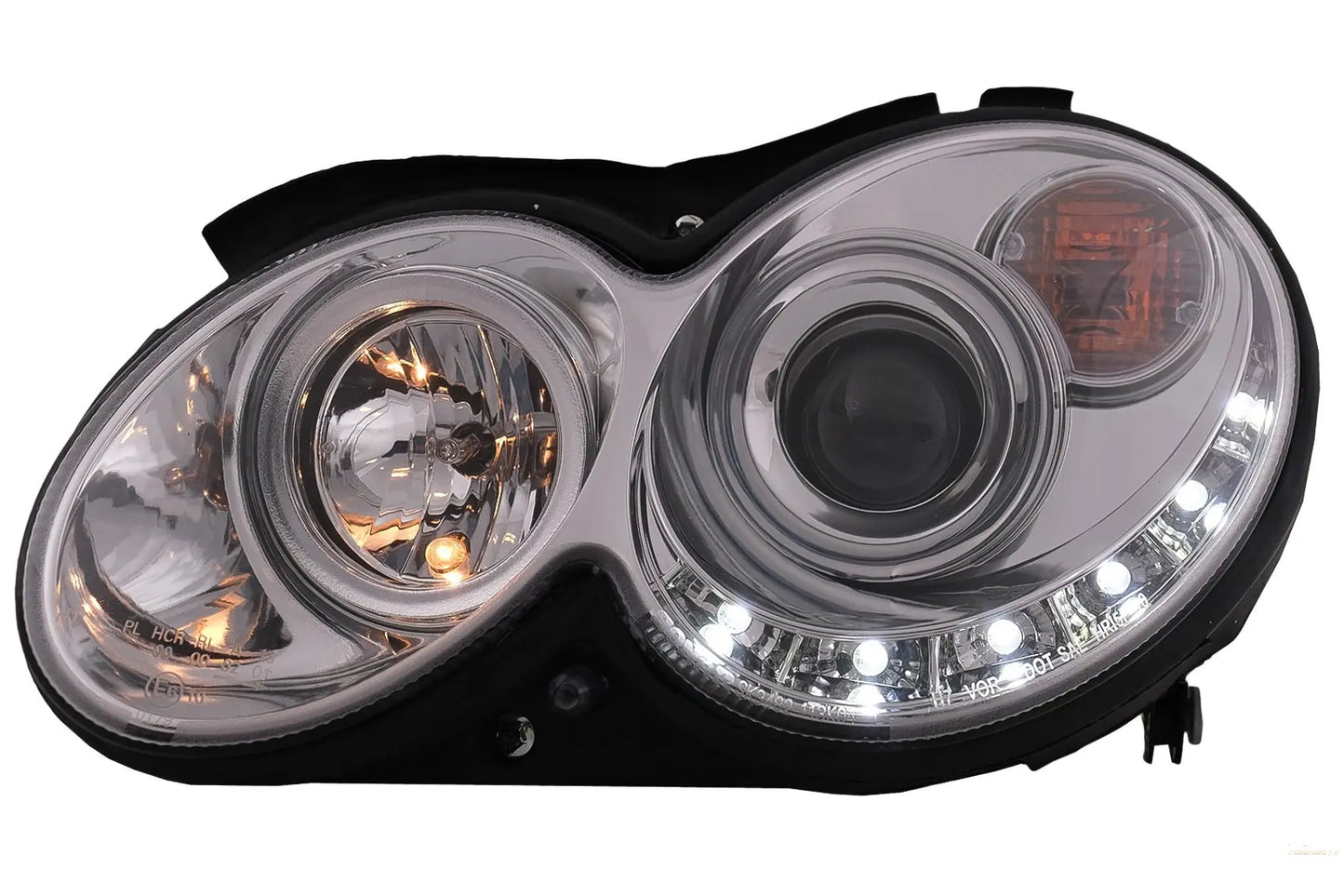 LED-Scheinwerfer Passend Für Mercedes Benz Clk W209 C209 Coupé A209 Cabrio (2003-2010) Chrom KITT Specials