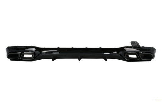 Luftdiffusor Für Die Hintere Stoßstange Mit Auspuffendrohren Passend Für Mercedes E-Klasse W213 (2016-Up) E63 Design Ganz In Schwarz KITT