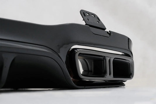 Luftdiffusor Für Die Hintere Stoßstange Mit Auspuffendrohren Passend Für Mercedes E-Klasse W213 (2016-Up) E63s Design All Black Night Package KITT