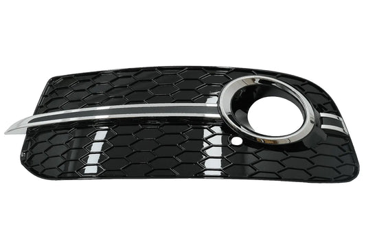 Nebelscheinwerferabdeckungen Seitengitter Passend Für Audi Q5 SUV 8R Facelift (2012-2016) RS Design Schwarz & Chrom KITT Specials