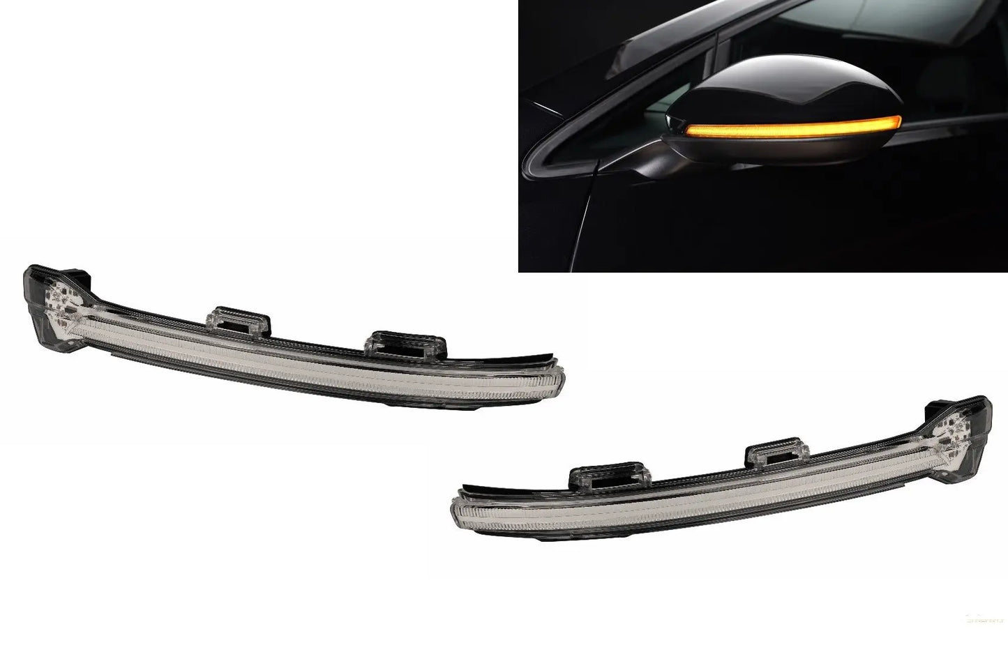 Osram Dynamische Voll-LED-Spiegelblinker LEDriving Passend Für VW Golf 7 & 7.5 (08/2012-) VW Touran II (05/2015-) Lamando (2014 -2019) Black Edition Osram