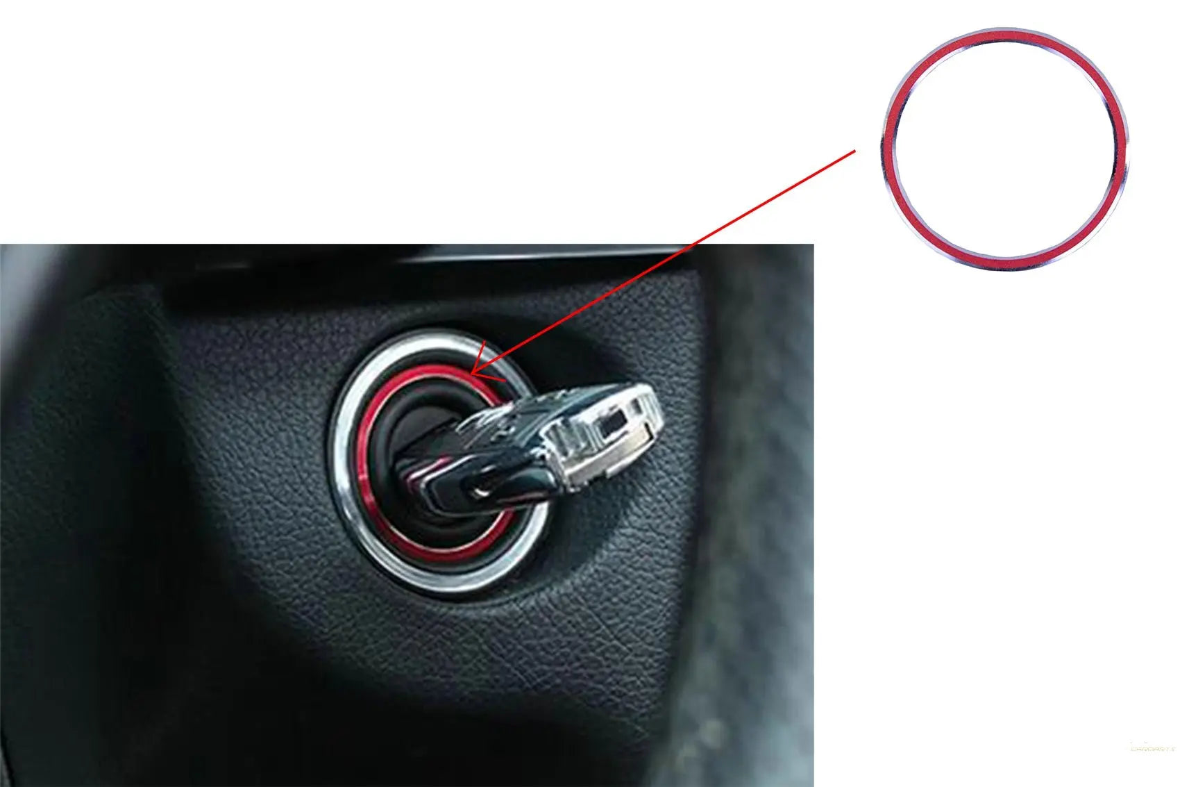Ringrahmen Zündrot Passend Für Mercedes A Klasse W176 B Klasse W246 CLA Klasse C117 Und GLA Klasse X156 KITT EU