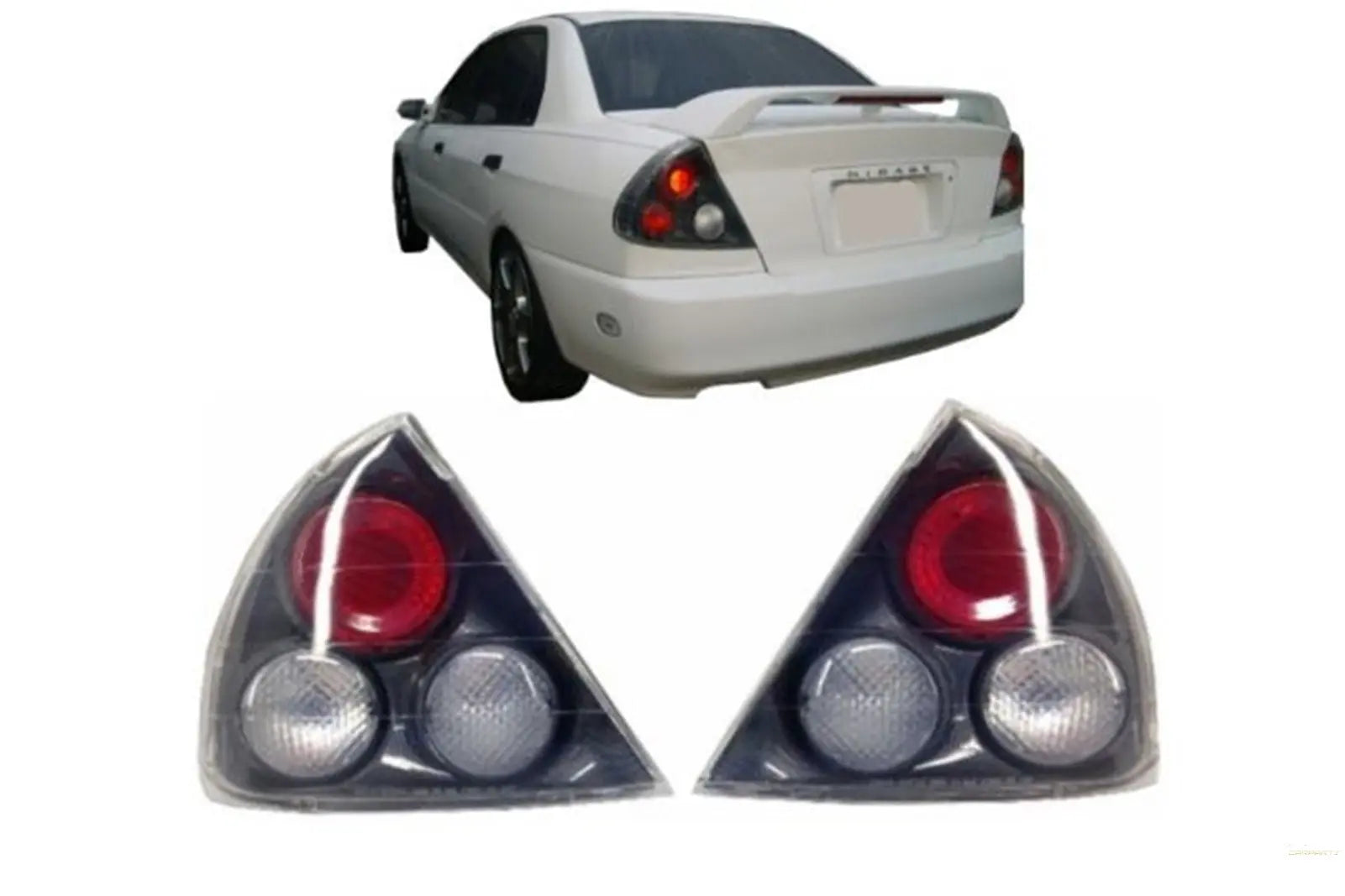 Rückleuchten Passend Für Mitsubishi Mirage Lancer (1995-1997) Coupé Limousine Rückleuchten Schwarz KITT