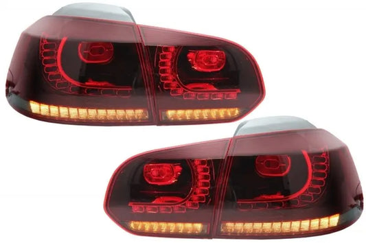 Rückleuchten Voll-LED Passend Für VW Golf 6 VI (2008-2013) R20 Design Roter Rauch Blinker Statisch KITT Specials