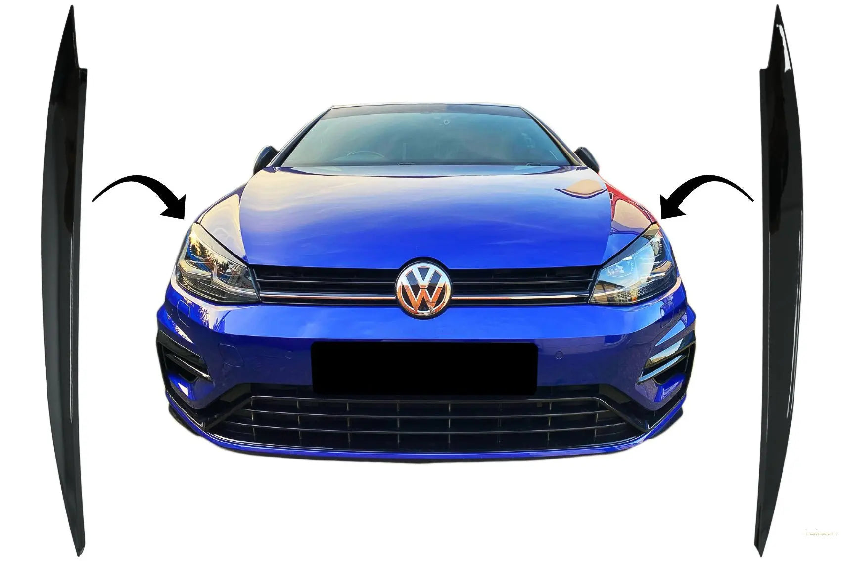 Scheinwerfer Augenbrauen Passend Für VW Golf VII 7 5g (2013-2017) Piano Schwarz KITT