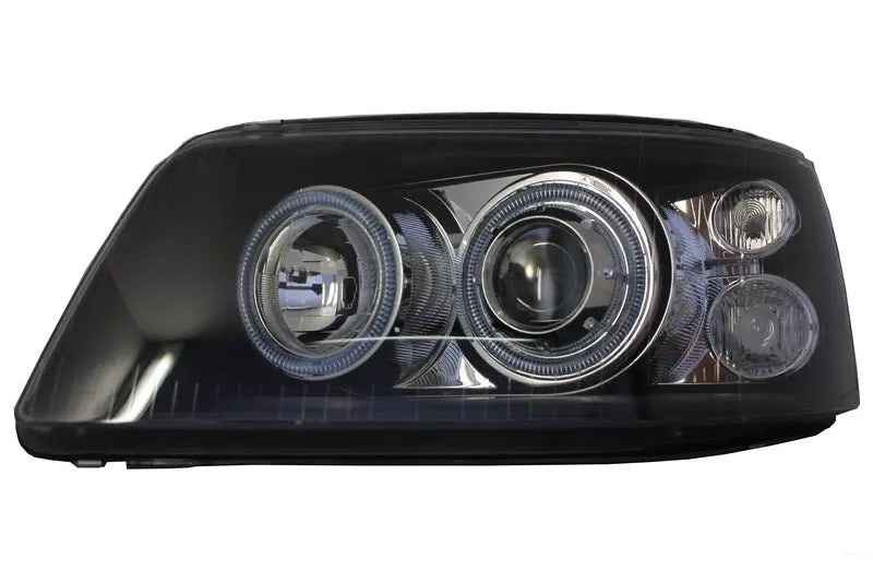 Scheinwerfer Dual Halo Felgen Passend Für VW Transporter T5 (04.2003-08.2009) Angel Eyes Schwarz KITT Lightning