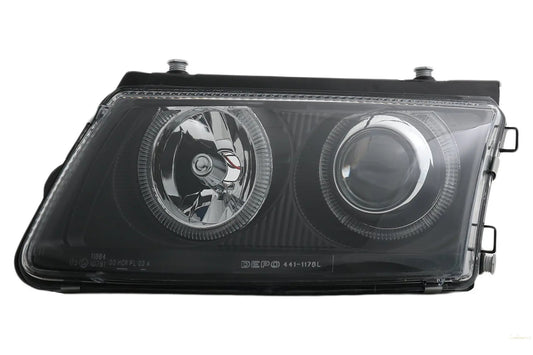 Scheinwerfer Für VW Passat 3b (1996-2000) Schwarz Mit Halo-Felgen KITT Lightning