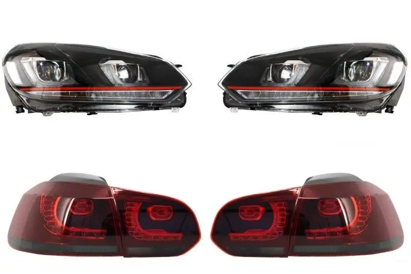 Scheinwerfer Geeignet Für VW Golf 6 VI (2008-2013) Golf 7 3D LED Tagfahrlicht U-Design GTI Mit Rückleuchten Full LED R20 KITT
