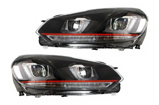 Scheinwerfer Geeignet Für VW Golf 6 VI (2008-2013) Golf 7 3D LED Tagfahrlicht U-Design GTI Mit Rückleuchten Full LED R20 KITT