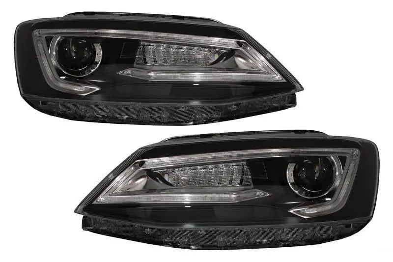 Scheinwerfer LED Tagfahrlicht Passend Für VW Jetta Mk6 VI (2011-2017) Bi-Xenon Design Dynamisch Fließende Signale Dämonenlook KITT