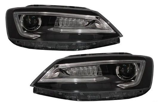 Scheinwerfer LED Tagfahrlicht Passend Für VW Jetta Mk6 VI (2011-2017) Bi-Xenon Design Dynamisch Fließende Signale Dämonenlook KITT