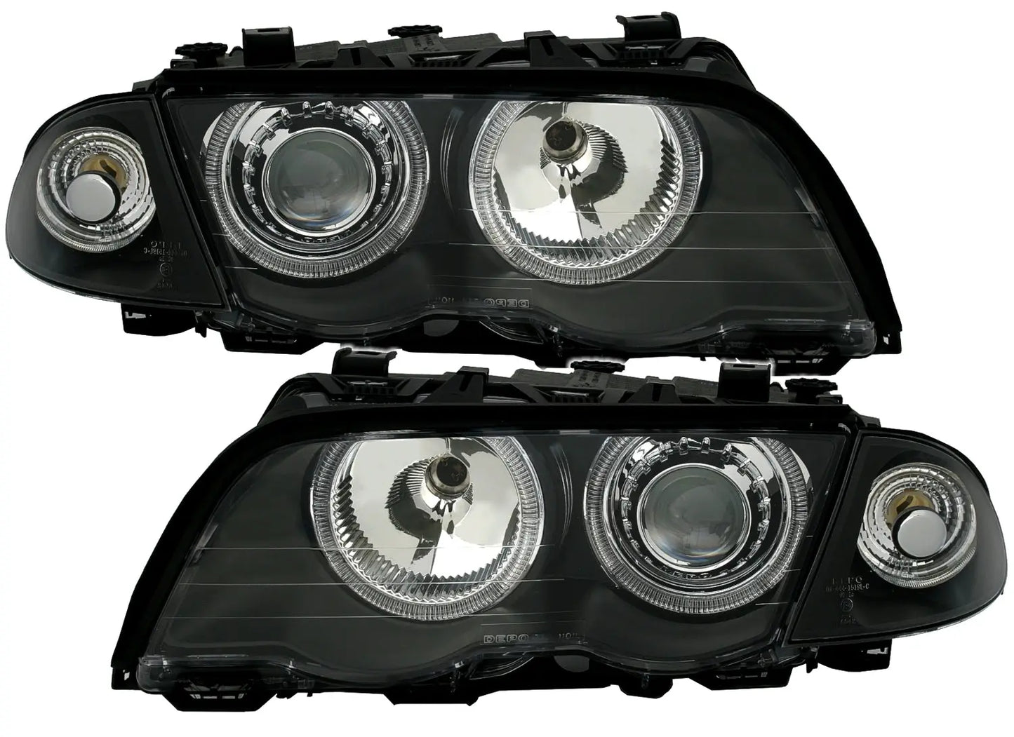 Scheinwerfer Passend Für BMW 3er E46 Limousine Touring (05.1998-08.2001) Angel Eyes Schwarz KITT Lightning