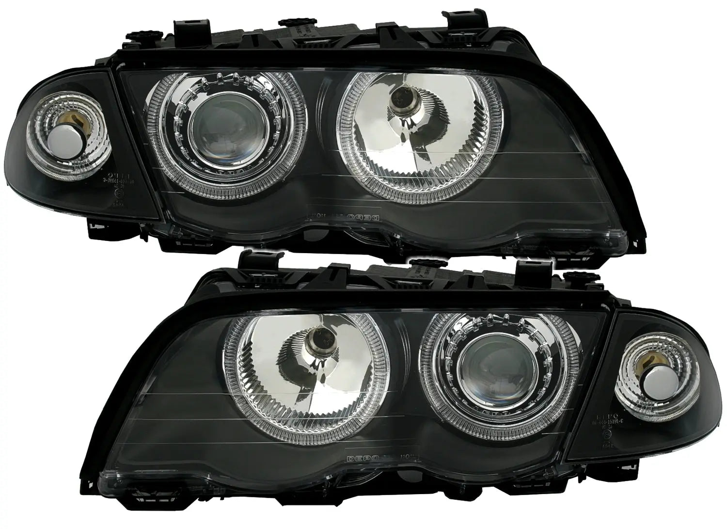 Scheinwerfer Passend Für BMW 3er E46 Limousine Touring (05.1998-08.2001) Angel Eyes Schwarz KITT Lightning