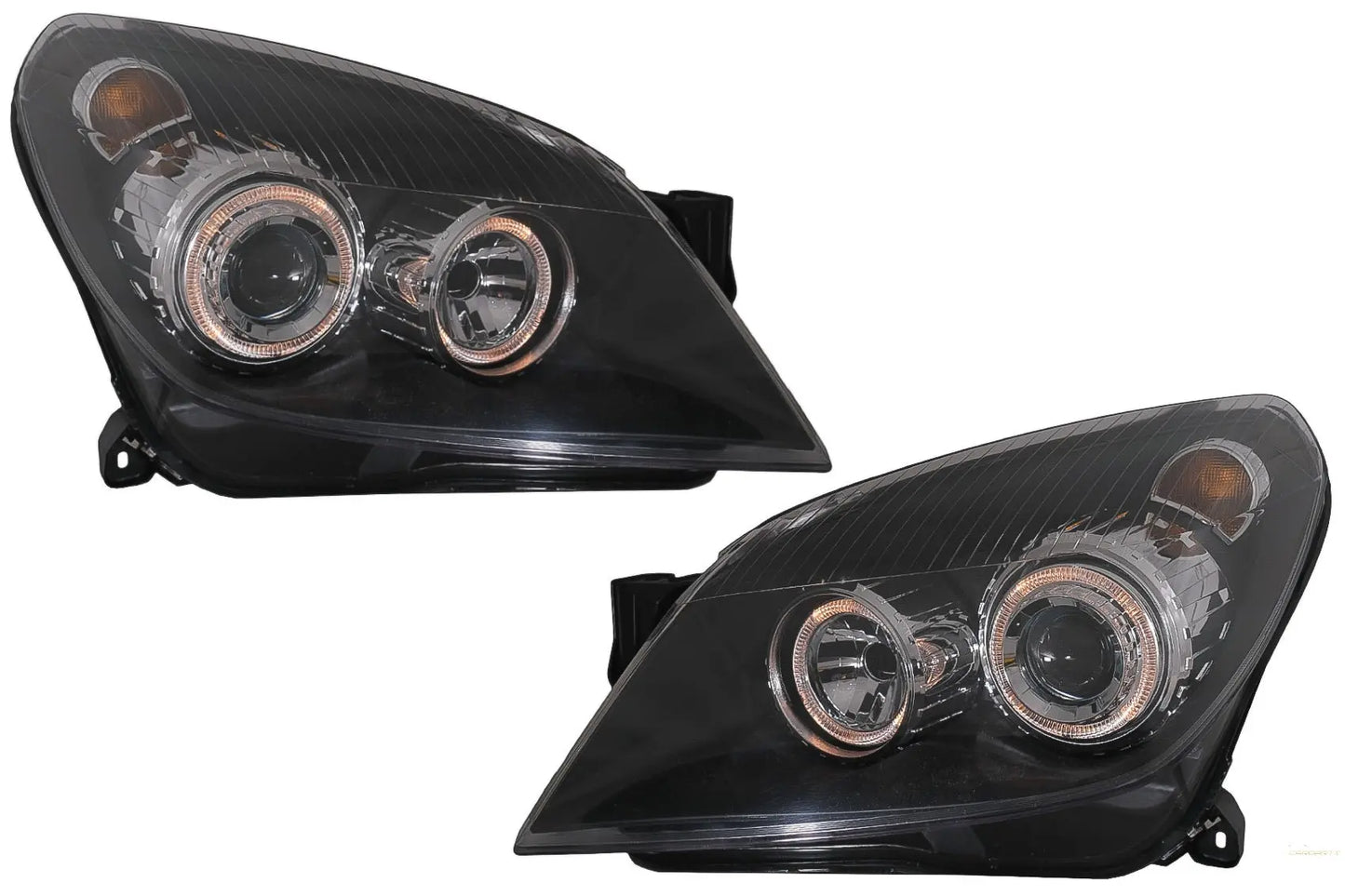 Scheinwerfer Passend Für Opel Astra H (03.2004-2009) Angel Eyes 2 Halo Felgen Schwarz KITT Lightning
