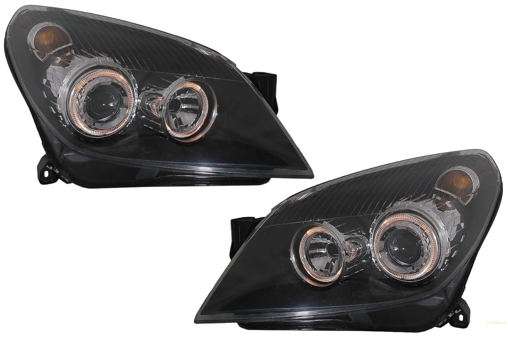 Scheinwerfer Passend Für Opel Astra H (03.2004-2009) Angel Eyes 2 Halo Felgen Schwarz KITT Lightning