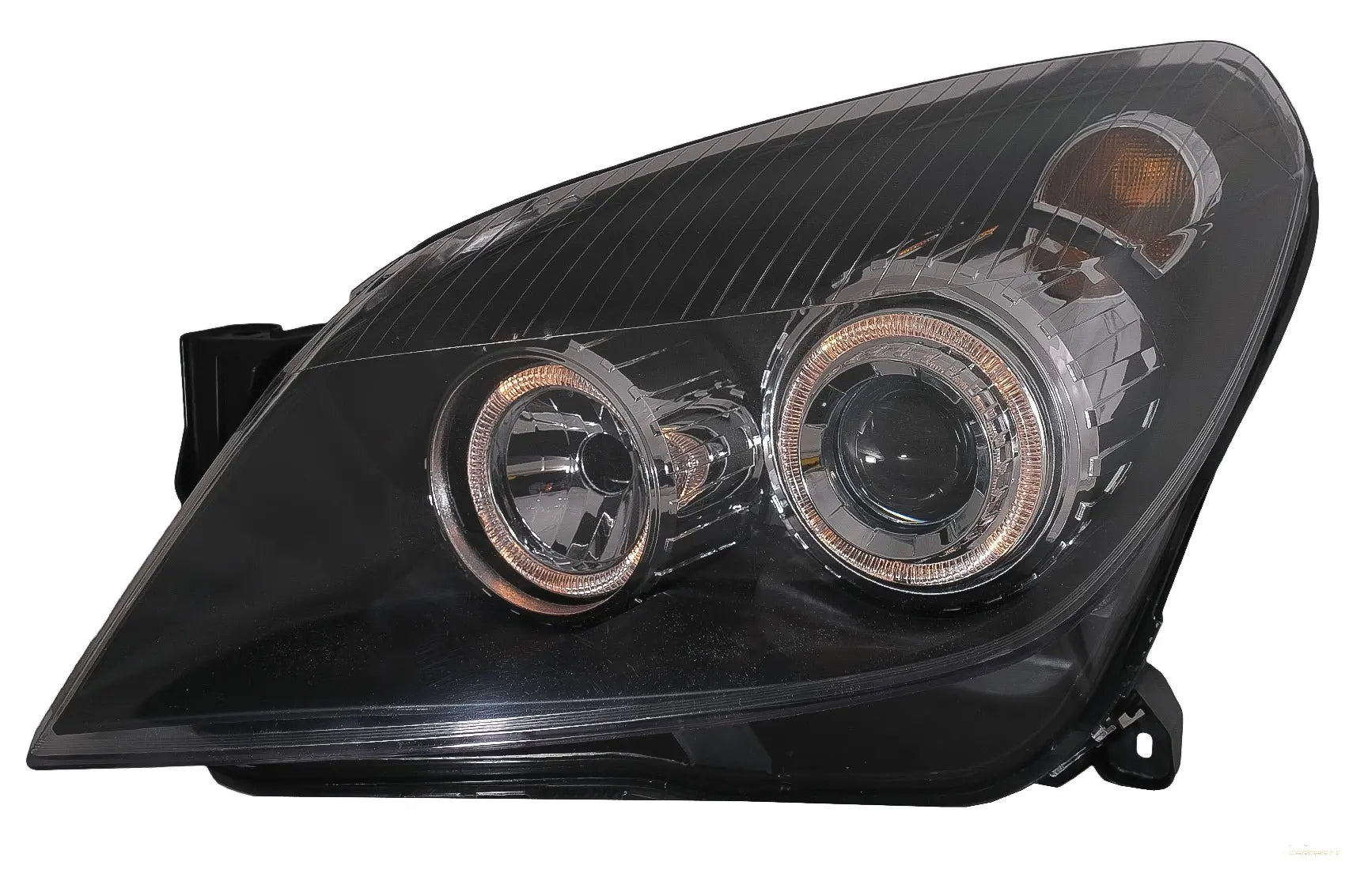 Scheinwerfer Passend Für Opel Astra H (03.2004-2009) Angel Eyes 2 Halo Felgen Schwarz KITT Lightning