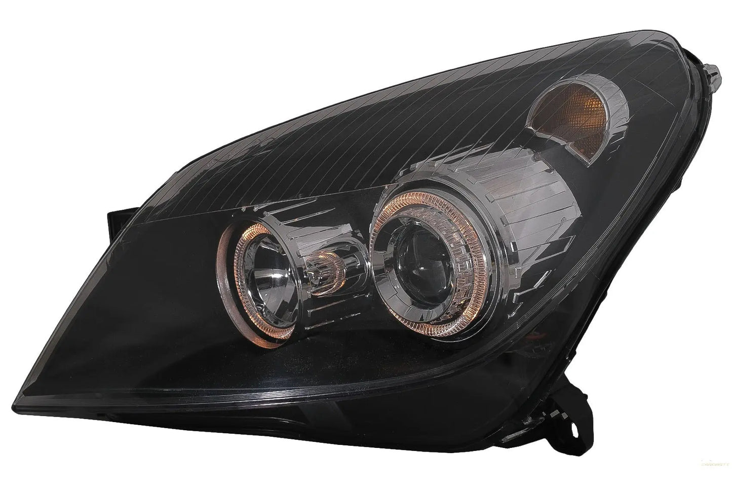 Scheinwerfer Passend Für Opel Astra H (03.2004-2009) Angel Eyes 2 Halo Felgen Schwarz KITT Lightning