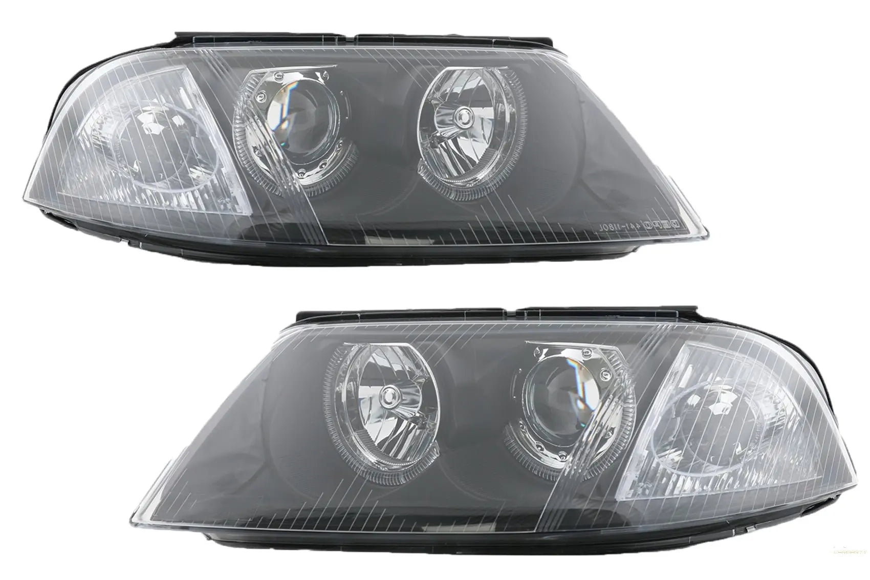 Scheinwerfer Passend Für VW Passat 3bg B5 (09.2000-03.2005) 2 Halo Felgen Schwarz KITT Lightning