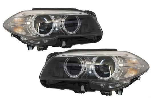 Scheinwerfer Voll-LED Bi-Xenon Angel Eyes Passend Für BMW 5er F10 F11 (2011-2013) LCI Facelift Look KITT Lightning