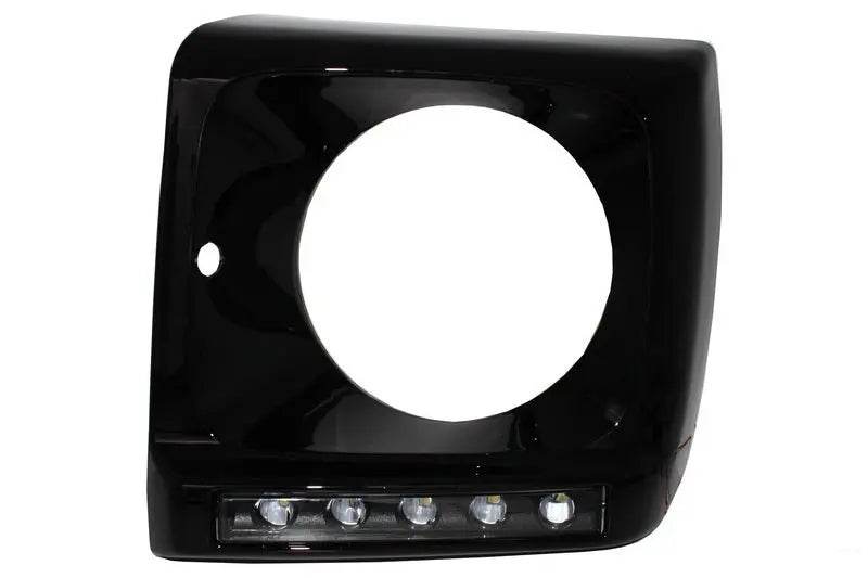 Schwarze Scheinwerferabdeckungen Mit LED-TFL-Tagfahrlicht, Passend Für Mercedes G-Klasse W463 (1989-2012) G65-Design KITT Specials