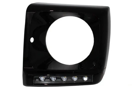 Schwarze Scheinwerferabdeckungen Mit LED-TFL-Tagfahrlicht, Passend Für Mercedes G-Klasse W463 (1989-2012) G65-Design KITT Specials