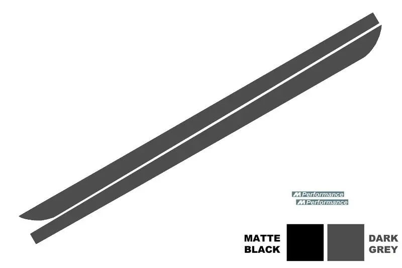 Seitenaufkleber Aus Vinyl Passend Für BMW F10 F11 5er Serie (2011-Up) Dunkelgrau M-Performance Design KITT